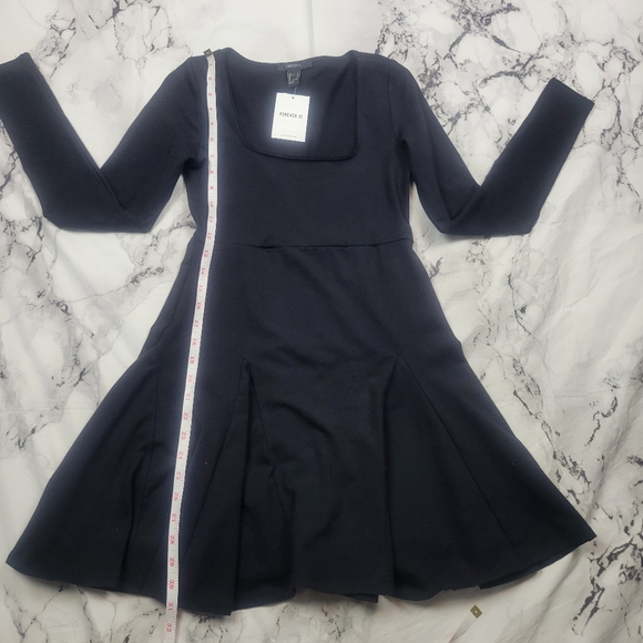 FOREVER 21 Black skater dress mini skirt length above knee size small NWT - Picture 9 of 14